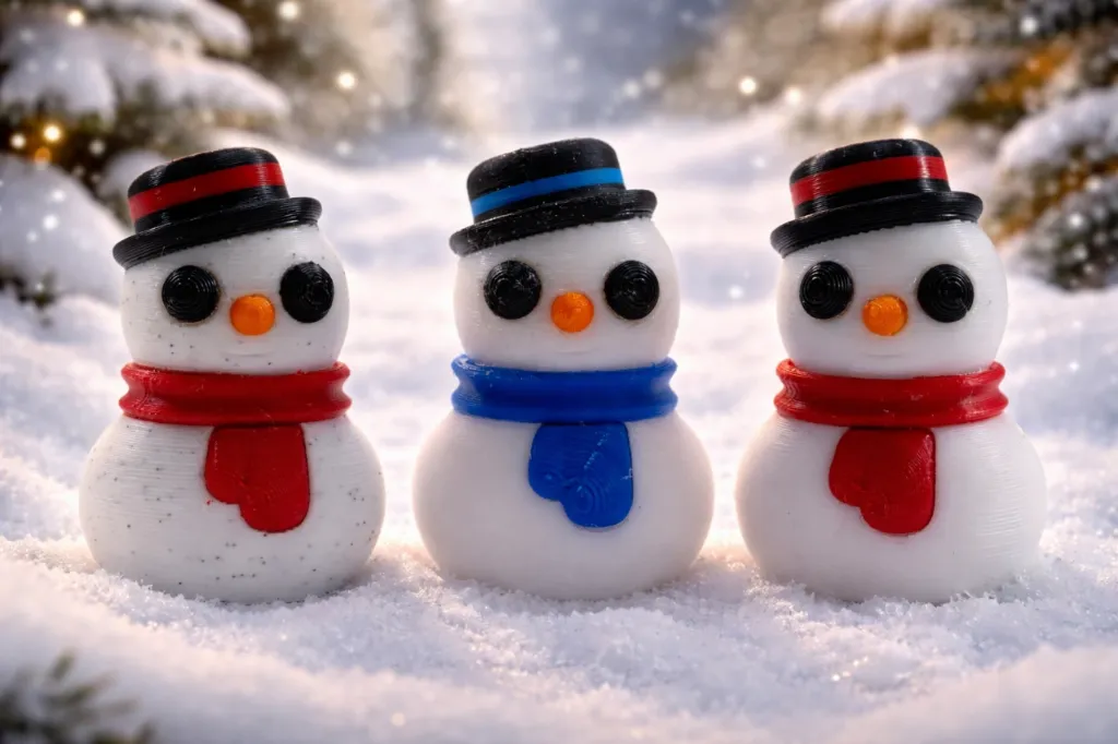 [MINI-MALS_BONHOMME-DE-NEIGE_BLANC&ROUGE] Bonhomme de neige (Blanc & Rouge)