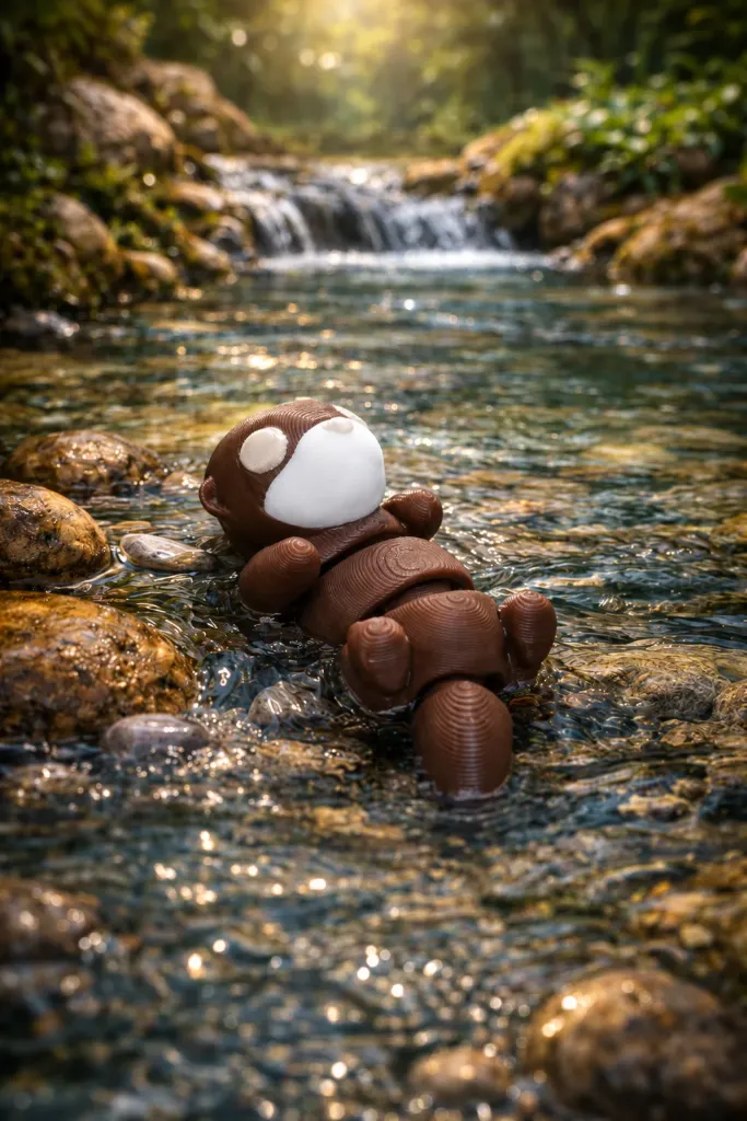 [MINI-MALS_MARONN & BEIGE] Loutre (MARRON YEUX BEIGE)